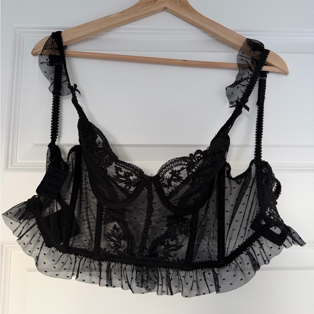 Sheer Black Lace Bralette Top
